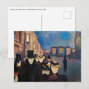 Carte Postale Edvard Munch - Soirée sur Karl Johan Street