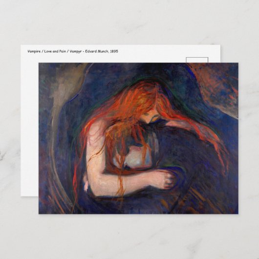 Carte Postale Edvard Munch - Vampire / Amour et douleur (Devant / Derrière)