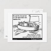 Carte Postale Edward Lear et The Jumblies (Devant / Derrière)