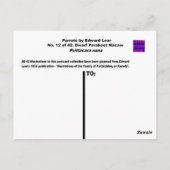 Carte Postale Edward Lear. Parakeet nain Macaw. (Dos)