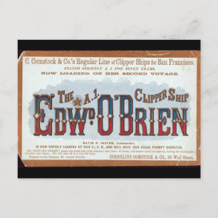 Carte Postale Edward O'Brien Clipper voilier 1900