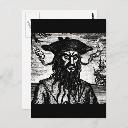 Carte Postale Edward Teach Portrait (Devant / Derrière)
