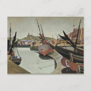 Carte Postale Edward Wadsworth peinture, Seaport,