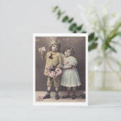 Carte postale Edwardian Children Boy & Girl 1900s (Debout devant)
