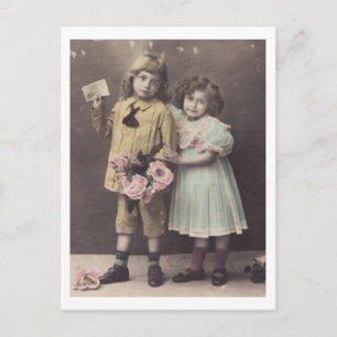 Carte postale Edwardian Children Boy & Girl 1900s