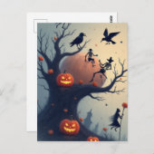 Carte Postale Eerie Halloween Tree (Devant / Derrière)