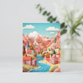 Carte Postale Effet 3D Abstrait Automne Ville Arrière - plan (Debout devant)