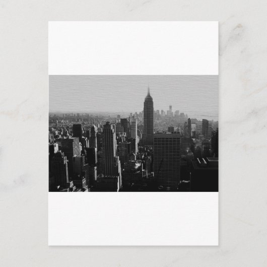 Carte Postale Effet Bois noir et blanc NYC (Devant)