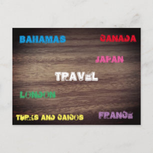 Carte Postale Effet Bois Voyage