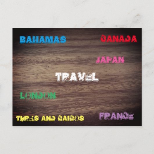 Carte Postale Effet Bois Voyage (Devant)