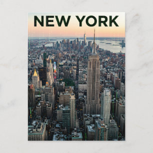 Carte Postale Effet de pluie numérique sur la skyline de New Yor