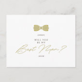 Carte Postale Effet Doré Postal Garçon d'Honneur Nœud Mariage De (Devant)