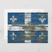 Carte Postale Effet du drapeau du Québec sur les panneaux de boi (Devant / Derrière)
