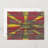 Carte Postale Effet du drapeau macédonien sur les panneaux de bo (Devant / Derrière)