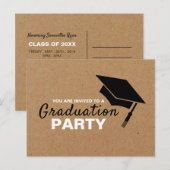 Carte Postale Effet Kraft, Casquette de grade, Invitation de la (Devant / Derrière)