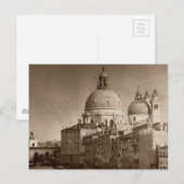 Carte Postale Effet Papier Sepia Venise Grand Canal (Devant / Derrière)