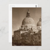 Carte Postale Effet Papier Sepia Venise Grand Canal (Devant / Derrière)