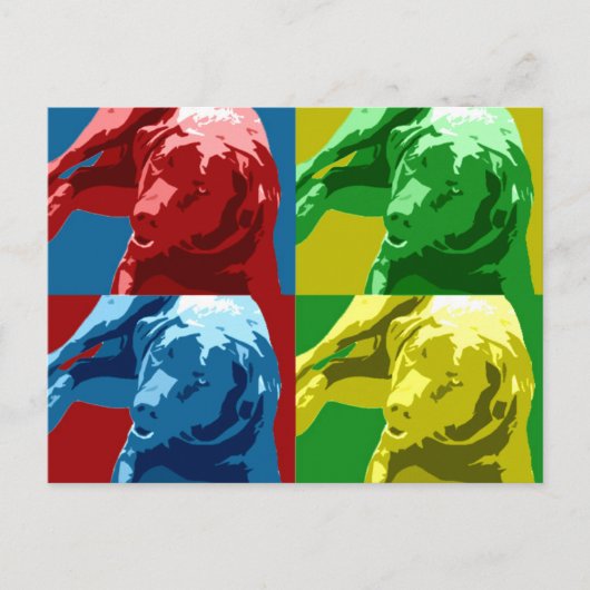 Carte Postale Effet pop art Labrador ! (Devant)