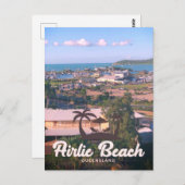 Carte Postale Effet Vintage de la plage Airlie (Devant / Derrière)
