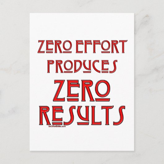 Carte Postale Effort zéro... (Devant)