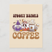 Carte Postale Éffrayant Avant Café - Drôle Ghost Coffee Brew (Devant)