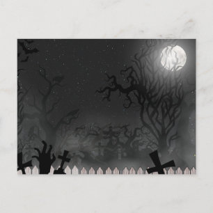 Carte postale Effrayant de la nuit d'Halloween