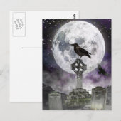 Carte postale Effrayant de la nuit d'Halloween (Devant / Derrière)