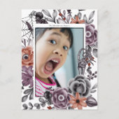 Carte Postale Éffrayant Floral Halloween fête d'anniversaire Pho (Devant)