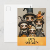 Carte Postale Éffrayant Halloween Anime Girl (Devant / Derrière)