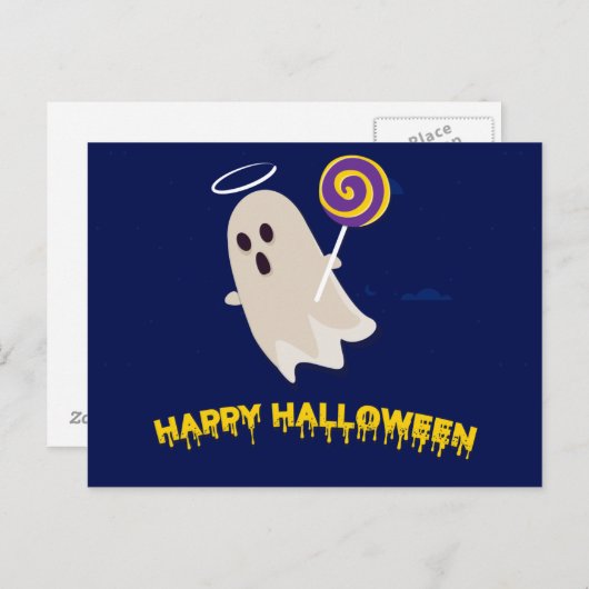 Carte postale Effrayant Halloween Night with Owls (Devant / Derrière)