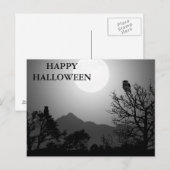 Carte postale Effrayant Halloween Night with Owls (Devant / Derrière)