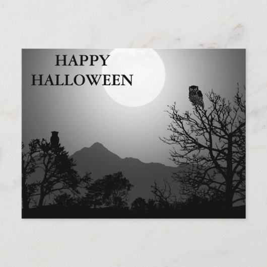 Carte postale Effrayant Halloween Night with Owls (Devant)