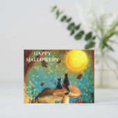 Carte postale Effrayant Halloween Night with Owls (Debout devant)