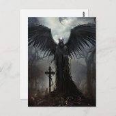 Carte Postale Éffrayant Halloween Party Gothique Squelette Grave (Devant / Derrière)