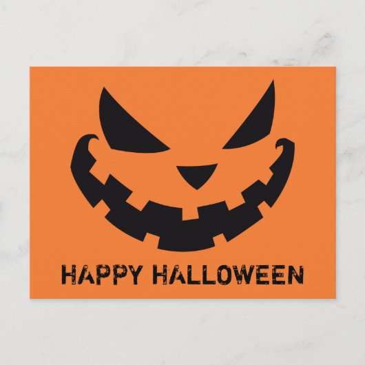 Carte Postale Effrayant Jack-o'-lantern Custom Orange Happy Hall (Devant)