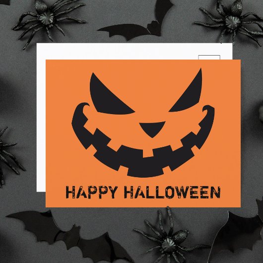 Carte Postale Effrayant Jack-o'-lantern Custom Orange Happy Hall
