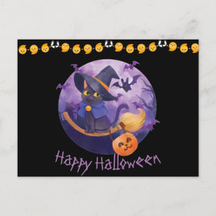 Carte postale Effrayant Kitty Halloween