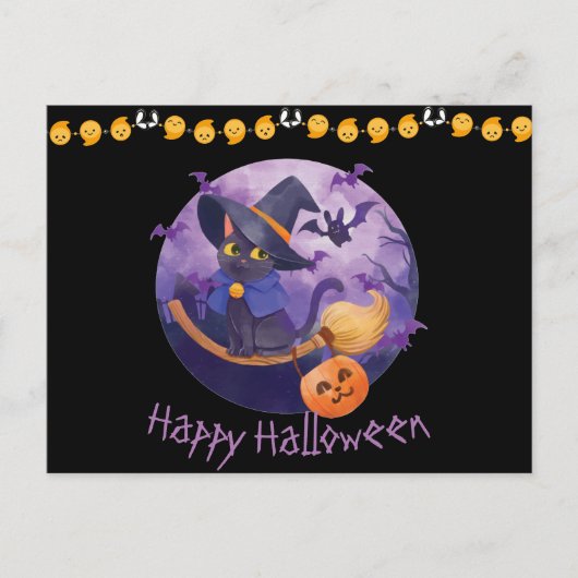 Carte postale Effrayant Kitty Halloween (Devant)