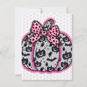 Carte Postale Éffrayant Lace Halloween Citrouille Coquette