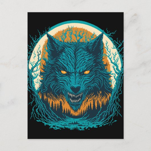 Carte Postale Effrayant loup-garou (Devant)