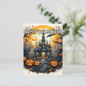 Carte Postale Éffrayant Maison ancienne hantée Halloween (Debout devant)