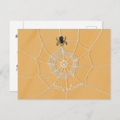Carte Postale Éffrayant Spider dans Spider Web (Devant / Derrière)