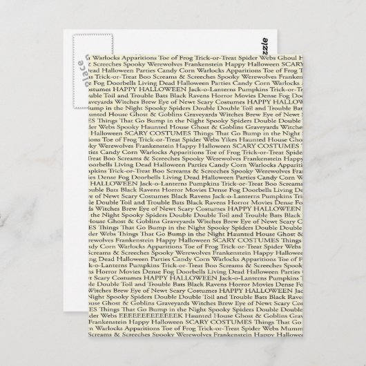 Carte postale éffrayant Words (Devant / Derrière)