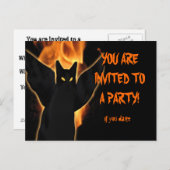 Carte postale éffrayante d'invitation de Halloween (Devant / Derrière)