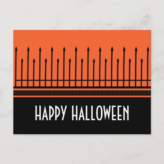 Carte postale éffrayante Halloween Gate, Orange (Devant)