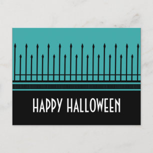 Carte Postale éffrayante Halloween Gate, Turquoise