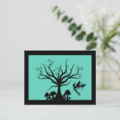 Carte postale Éffrayante noire et Turquoise (Debout devant)