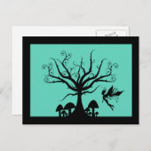 Carte postale Éffrayante noire et Turquoise (Devant / Derrière)