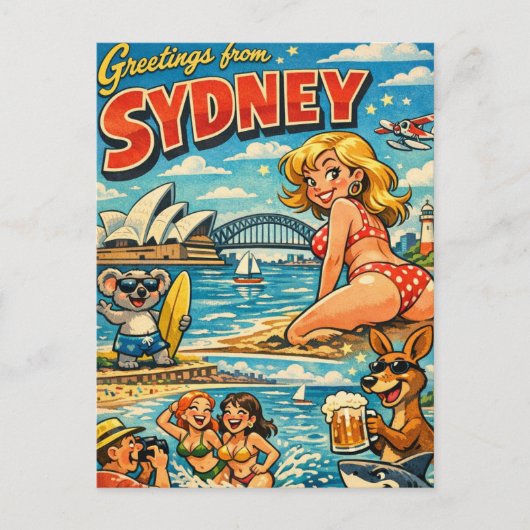 Carte postale effrontée classique de Sydney (Devant)