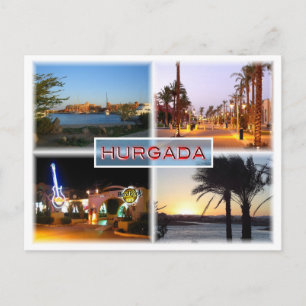 Carte Postale EG Égypte - Hurghada par nuit - Mer Rouge - El Gun